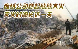 废纸公司燃起熊熊大火 灭火时间长达一天